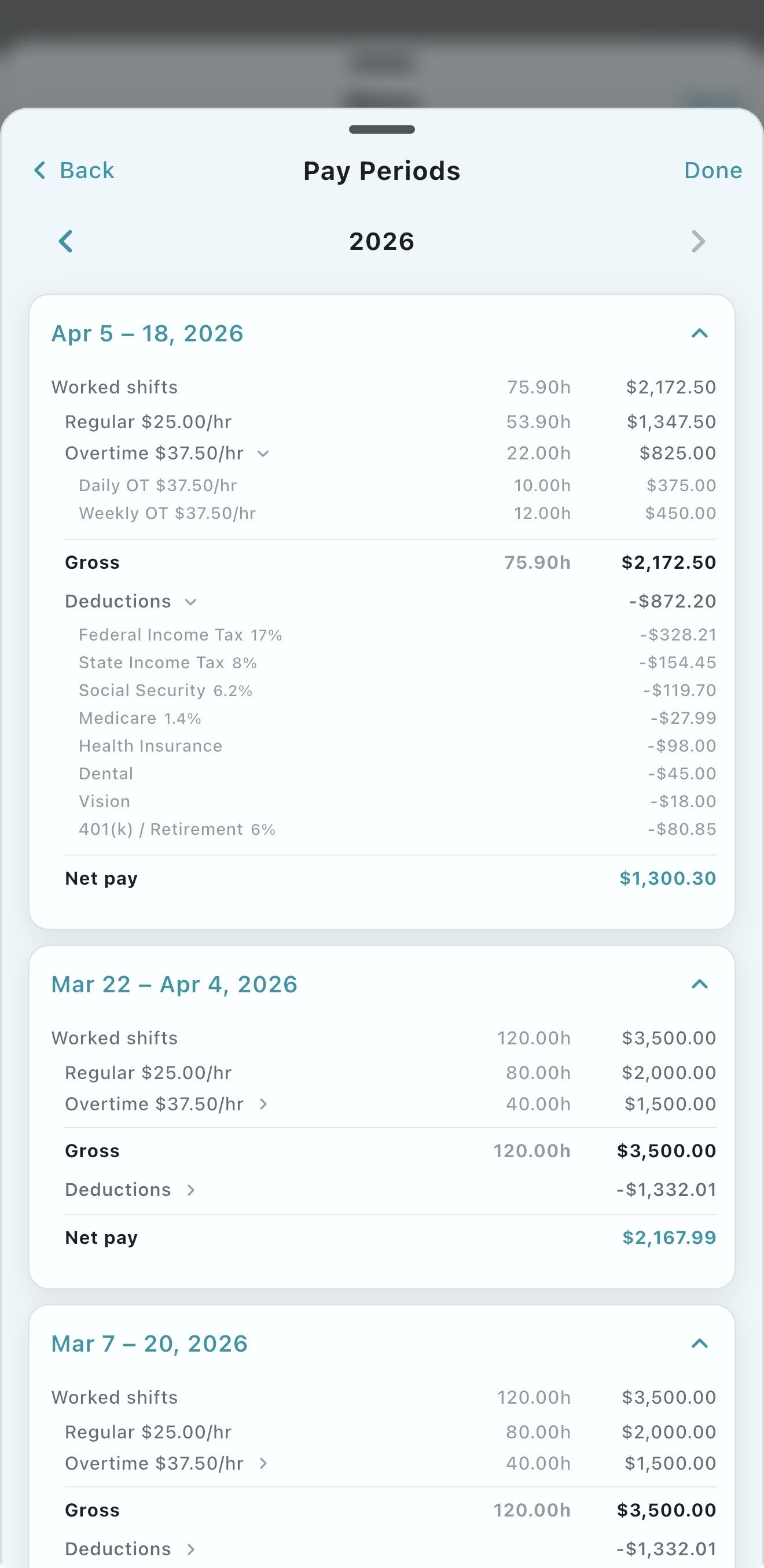 Shift Log+ screenshot: pay1.jpg